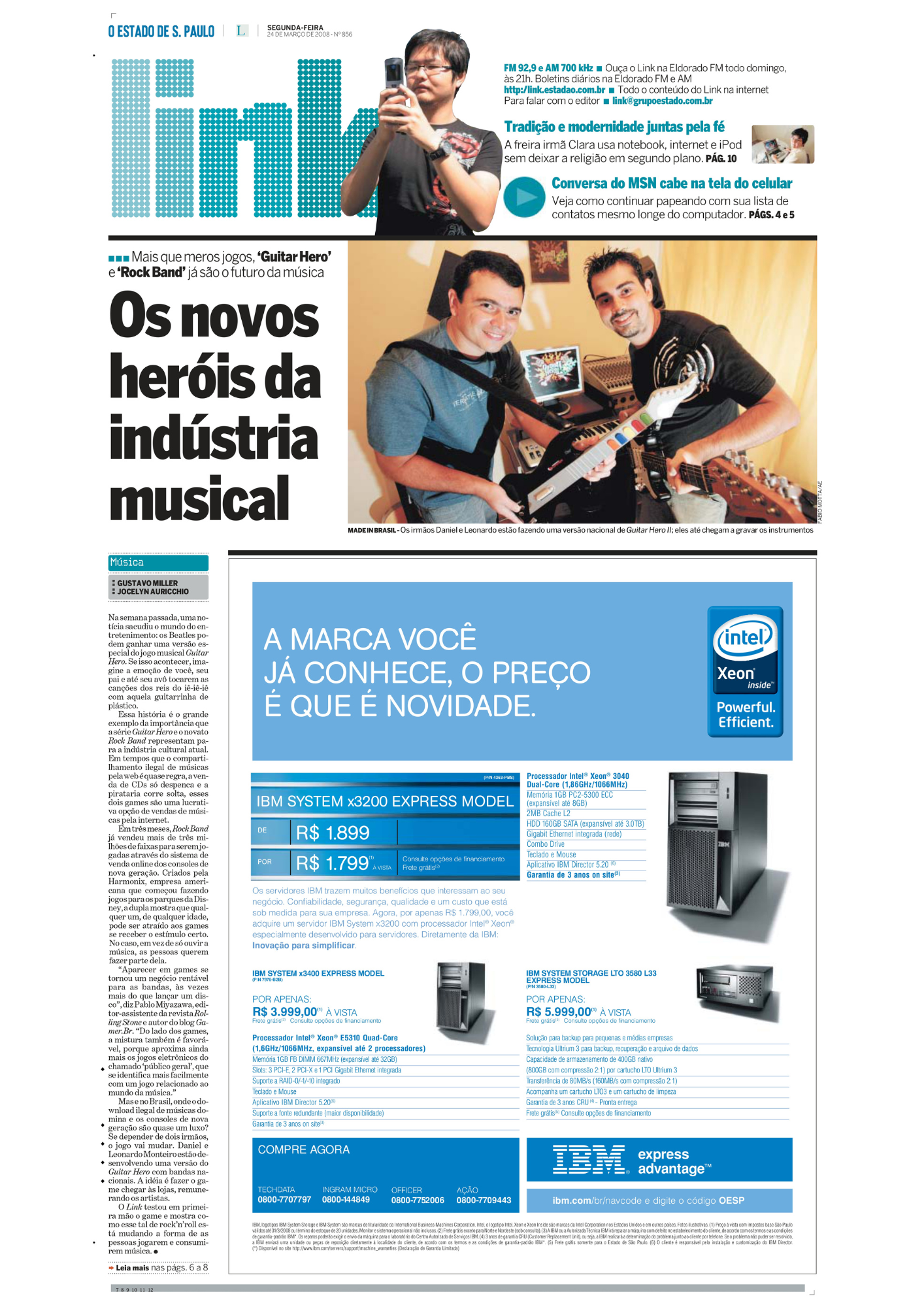 Capa da reportagem do Estado de São Paulo